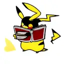 pikachu holding a book with a heart cut out of it tattoo design idea