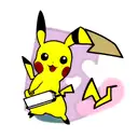 pikachu holding a book with a heart cut out of it tattoo design idea