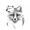 Fox riding a snowboard  tattoo design idea