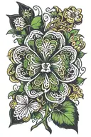 4 leaf clover tattoo design idea