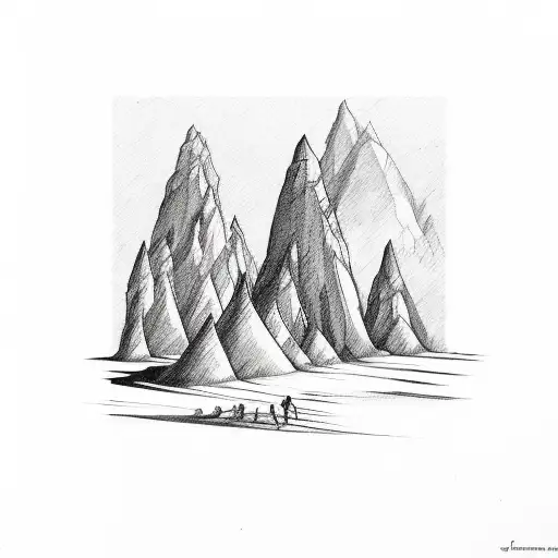 dancing Indian campfire desert cliffs  tattoo design idea