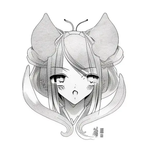 anime girl showing pussy  tattoo design idea