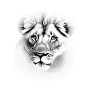 mother lion 4 children tattoo design idea