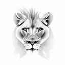 mother lion 4 children tattoo design idea