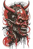 666, Devil, demon, hell tattoo design idea