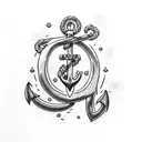 anchor with cataleya  tattoo design idea