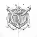 anchor with cataleya  tattoo design idea