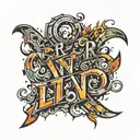 Abstract letters LR tattoo design idea