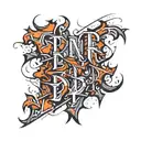 Abstract letters LR tattoo design idea