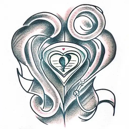 Heart tattoo design idea