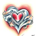 Heart tattoo design idea