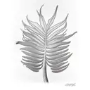 potho or golden potho , Majesty Palm , Philodendron domesticum, Asparagus Ferns forearm black and white  tattoo design idea