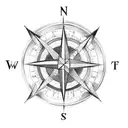 A compass rose intertwined with a Coptic cross tattoo design idea