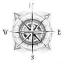 A compass rose intertwined with a Coptic cross tattoo design idea