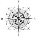 A compass rose intertwined with a Coptic cross tattoo design idea
