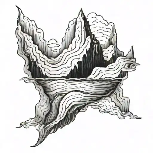 iceberg full view tattoo design idea