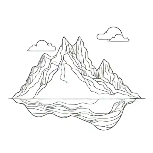 iceberg floating tattoo design idea
