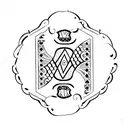 Two individual cards overlapping which are a seven of hearts and two of spades frlm tattoo design idea