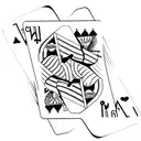 Two individual cards overlapping which are a seven of hearts and two of spades frlm tattoo design idea