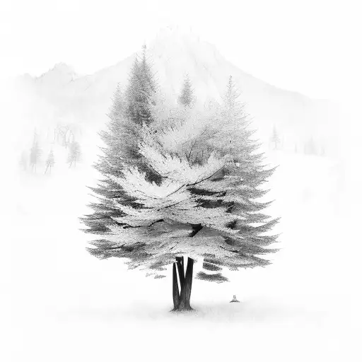 Autumn in the mountains, high resolution photography, 8k tattoo design idea