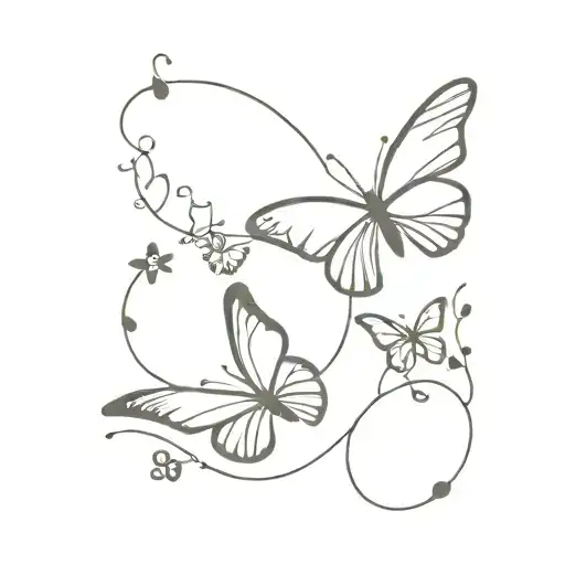 2001 birth year butterflies surrounding tattoo design idea