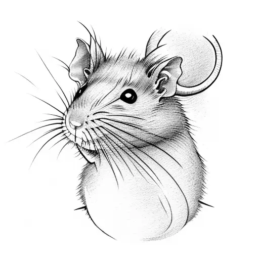 a rat being snorted through a rolled 100 dolars bill tattoo design idea