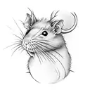 a rat being snorted through a rolled 100 dolars bill tattoo design idea