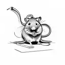 a rat being snorted through a rolled 100 dolars bill tattoo design idea
