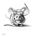 a rat being snorted through a rolled 100 dolars bill tattoo design idea