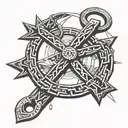 broken chain anchor connected tattoo design idea