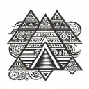 Aztec pyramid tattoo design idea