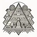 Aztec pyramid tattoo design idea