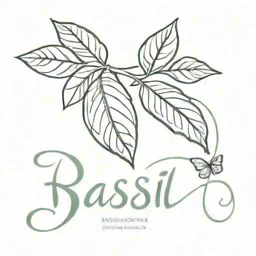 Basil name tattoo tattoo design idea