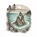 Oregon coast sea tattoo design idea