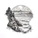 Oregon coast sea tattoo design idea