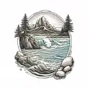 Oregon coast sea tattoo design idea