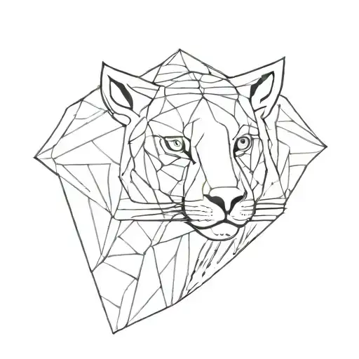 grunge tattoo of animal ion tattoo design idea