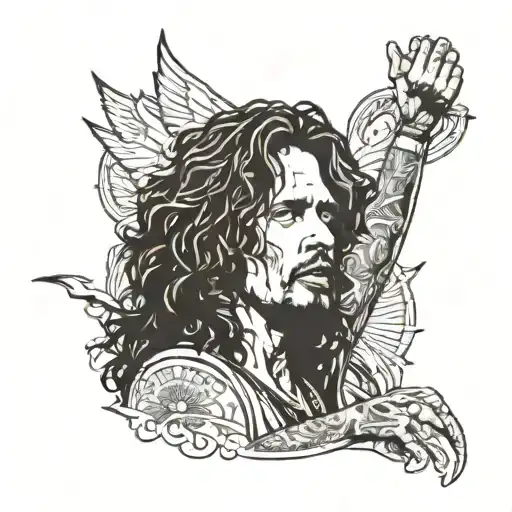 grunge tattoo of Chris Cornell   tattoo design idea