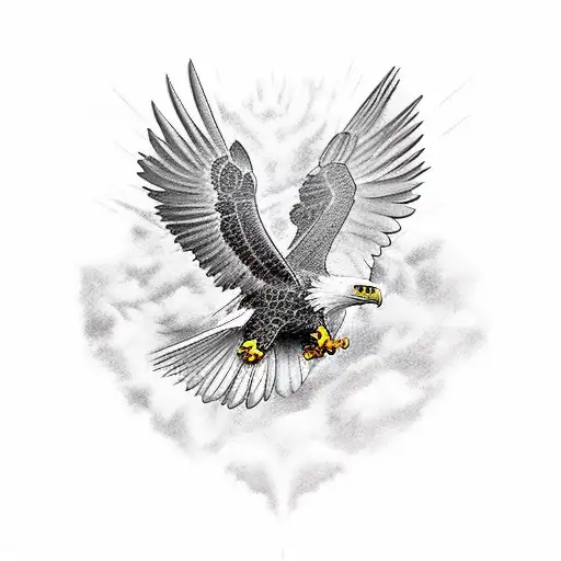 polish bald eagle in battle tattoo design idea