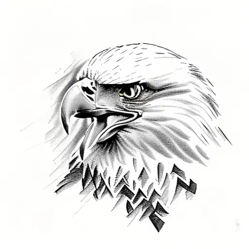polish bald eagle in battle tattoo design idea