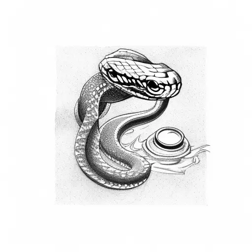 snake eat star tattoo design idea