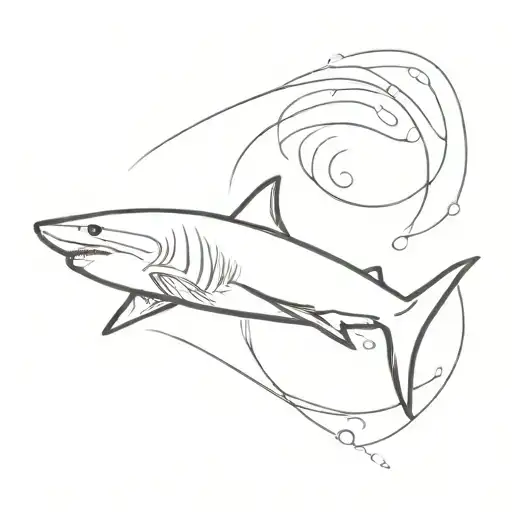 shark swimming tattoo design idea