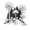 aspen trees on a hilltop tattoo design idea