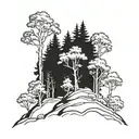aspen trees on a hilltop tattoo design idea