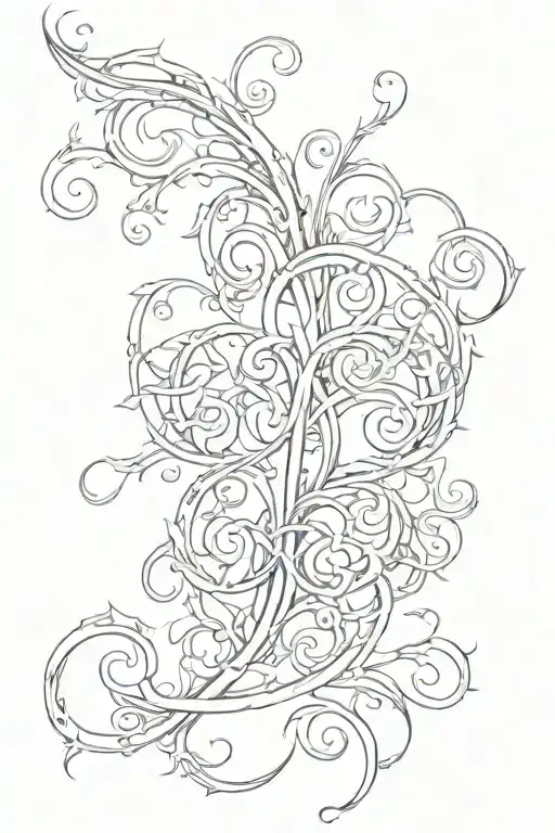 tendril word line tattoo design idea