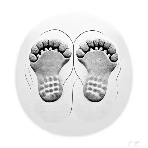 three baby footprints, three clocks  tattoo design idea