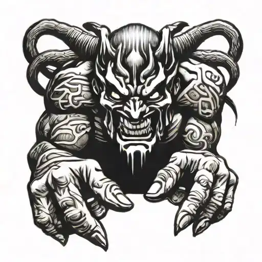 demon in professional wrestling ring finger tattoo design idea