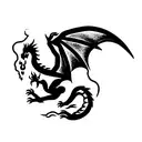 dragon with fire tattoo design idea