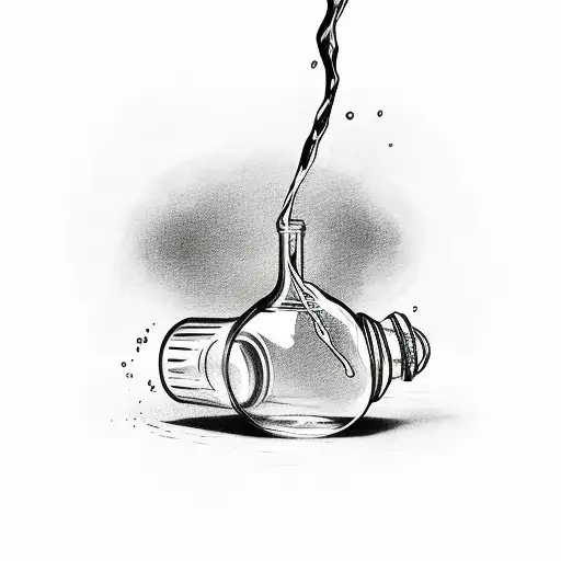 potion bottle with liquid inside and a cork tattoo design idea