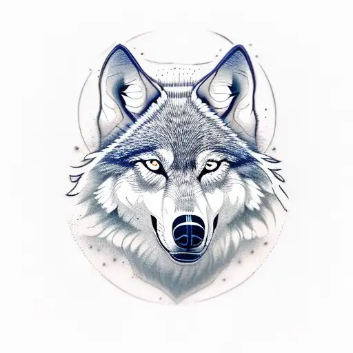 howling wolf tattoo design idea